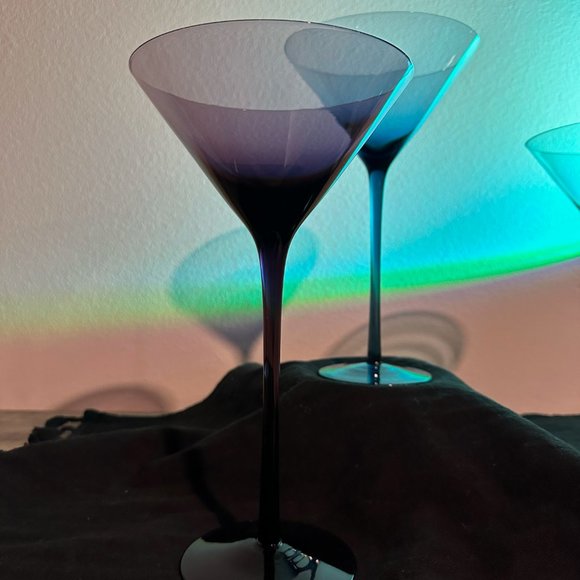 Set of 3 - Long Stemmed Cool Toned Martini Glasses - Picture 2 of 2